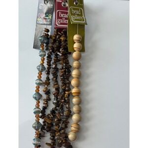 Bead Gallery Tigers Eye Stone Chips Glass Bicone and‎ Banded Round Bead Strands